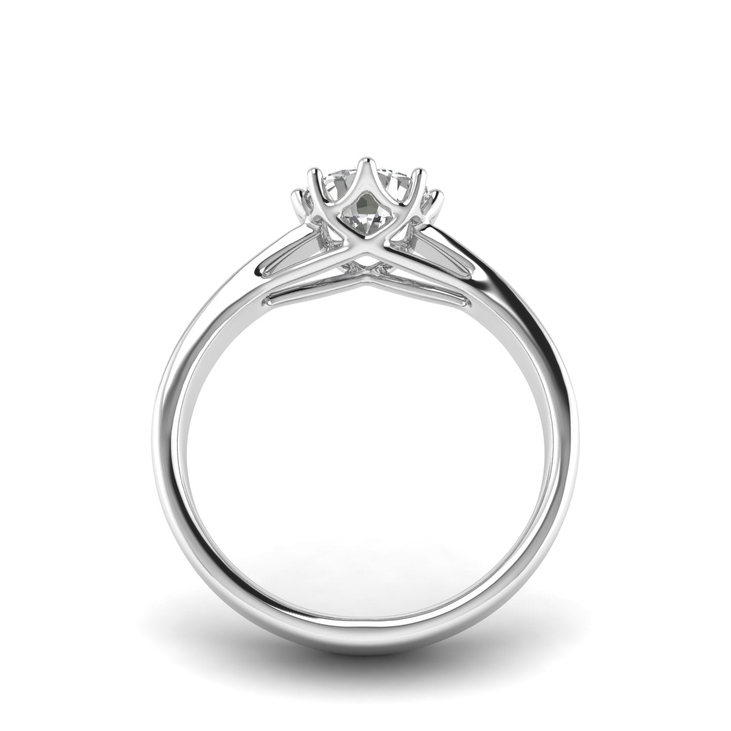 White Gold Studded 1 Carat Lab Grown Diamond Ring-F Color VVS2 Clarity.